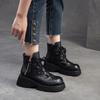 Fashion GKTINOO 2025 Echtleder Plateau Stiefel Frühling Herbst Handgefertigt Dicke Sohle Stiefeletten Schnürschuhe Runde Zehenpartie Damenschuhe
