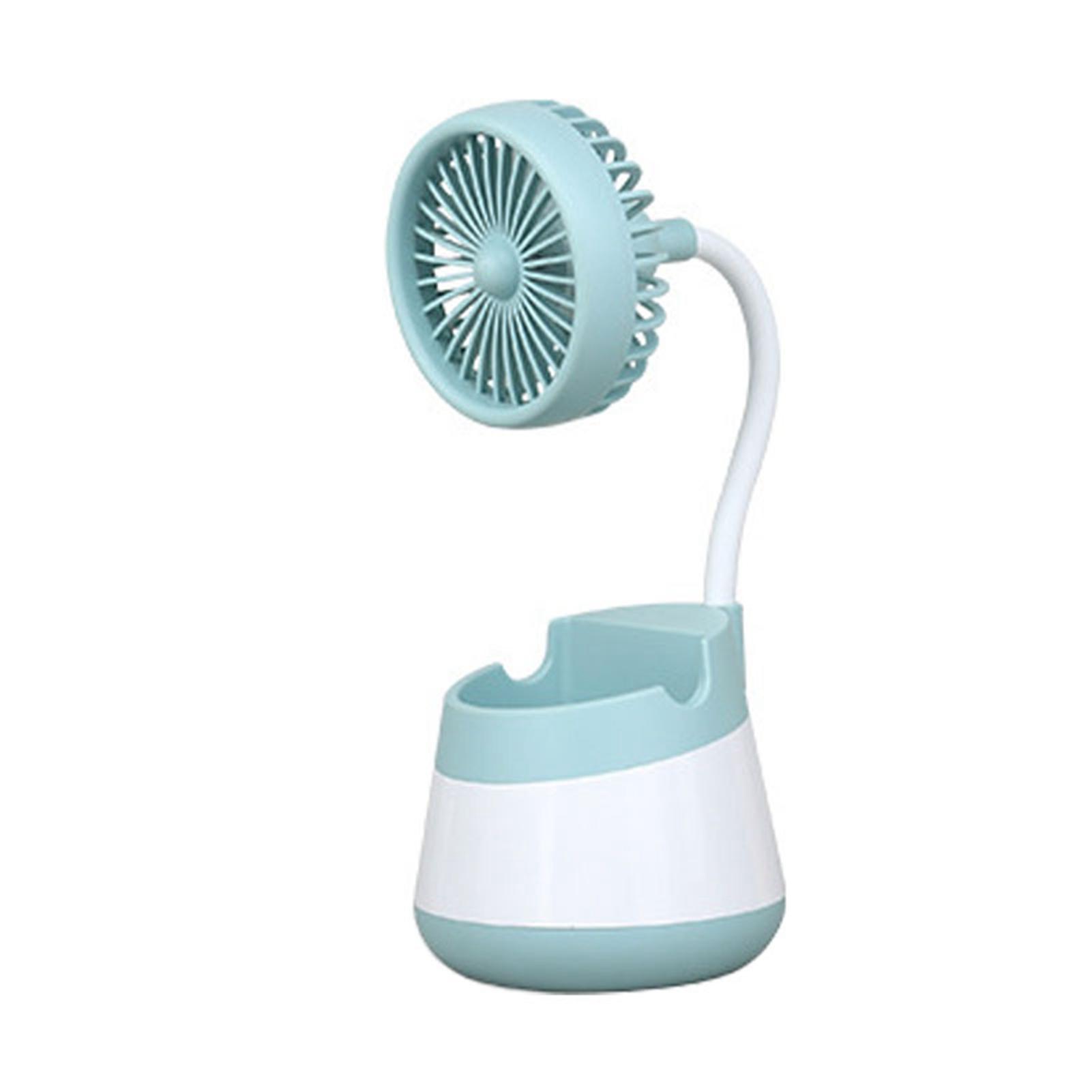 

Simple Portable Mini Fan Desktop Pen Holder Storage USB Rechargeable Electric Fan for Dormitory синій
