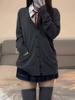 Women's Autumn Winter Slim Fit Japanese School Style Cardigan Sweater with Long Sleeves, Multi-color