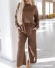 Autumn/Winter Solid Color Textured Casual Women's Loose Two-piece Suit Set