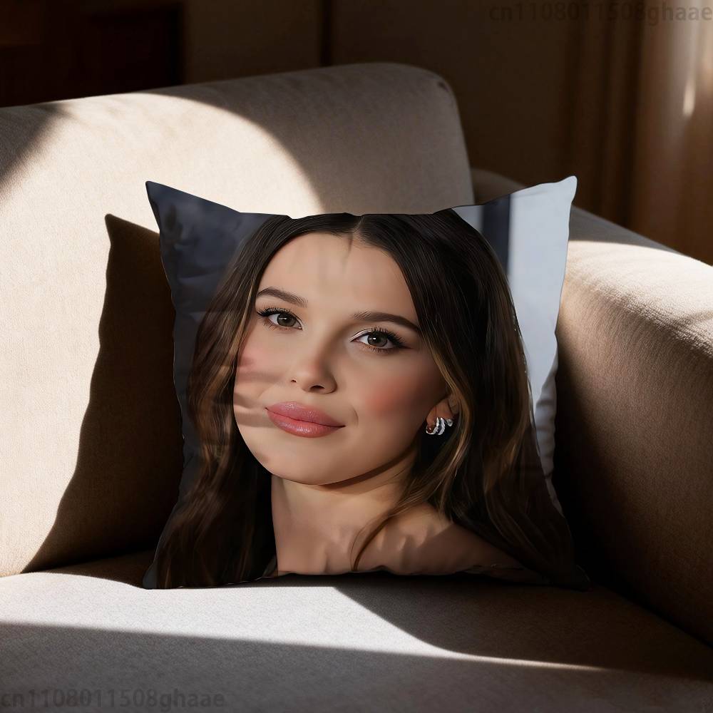 Millie Brown Stranger Kissenbezug Kissenbezug Wohnzimmer Sofakissenbezug Geeignet für Zuhause Schlafzimmer Raumdekoration