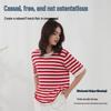 Hengyuanxiang Women's Striped Loose Knit T-Shirt
