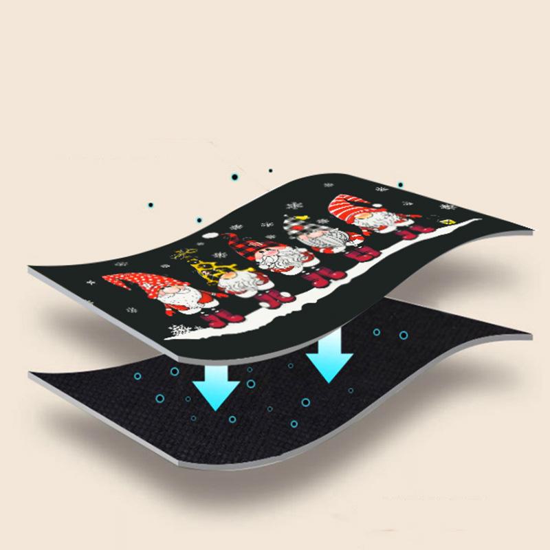 New Christmas Linen Kitchen Mat Set: Absorbent, Stain-Resistant, Decorative Long Strip Rugs.