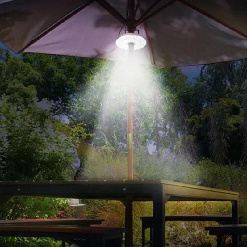48 Led Outdoor Umbrella Night White Lamp Pole Light Ideal For Patio And Garden Settings