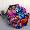 Stitch,Halloween Automatic Umbrella   Tri fold Portable Umbrella, Best Holiday Gift for Men and Women, Durable Iron Frame, Playful Design, S