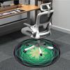 1pc Green Kaleidoscope Pattern Chair Carpet for Office, Round Polyester Mat, Indoor Decor for Office, Easycare Fabric, Washable Non-slip Area Carpet