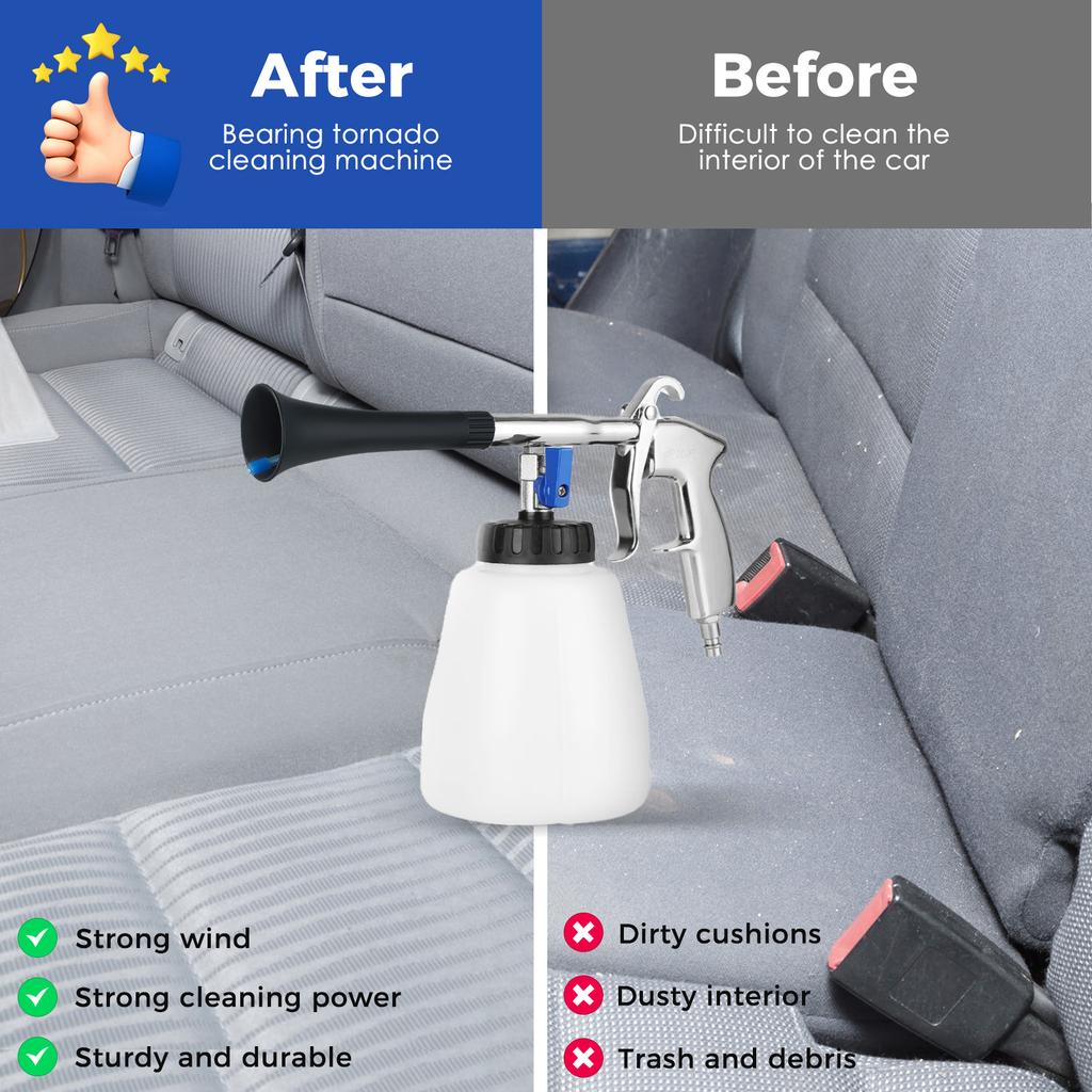 Interior Cleaner Car Cleaning Gun, Washing Gun 60 L 6 ~ 9 2 Bar Car Cleaning Set Compressed Air Cleaner Interior Washing Gun