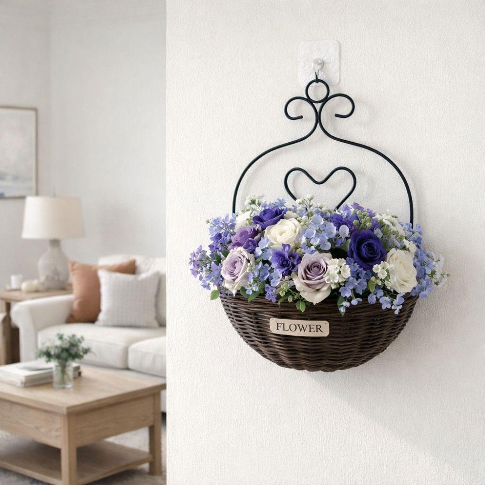 Wear-resistant Hanging Flower Basket Wall Mounted Decorative Plant Basket Wall Planter  Home Decor