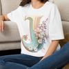 Floral Letter J T-Shirt | Vintage Flowers Letter J Tee Gift for her Mom Grandma Family Friend Sister Crew Team Party Aunt