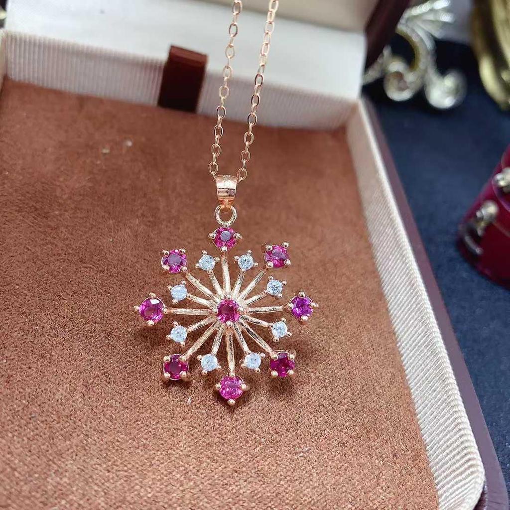 Opal Pendant with 925 Silver Inlay - European/American Sparkling Fireworks Design