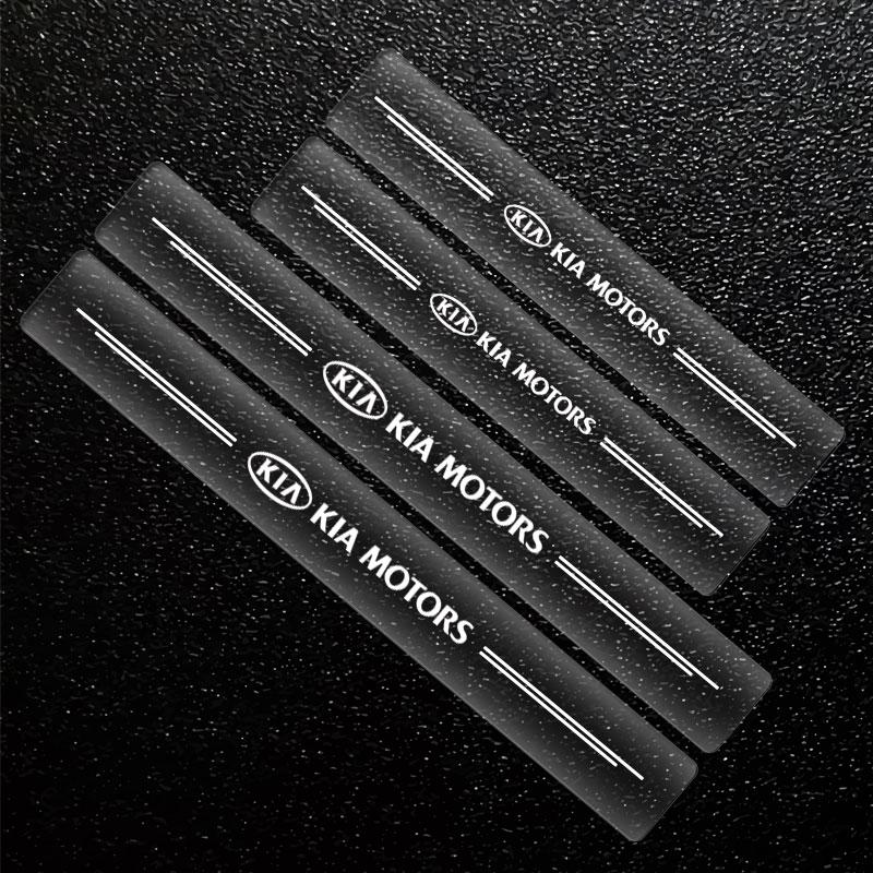 4Pc Car Threshold Protector Transparent Decorative Badge 3D Sticker For KIA Cerato Sportage R K2 K3 K5 K6 K7 K8 RIO 3 4 Sorento Picanto