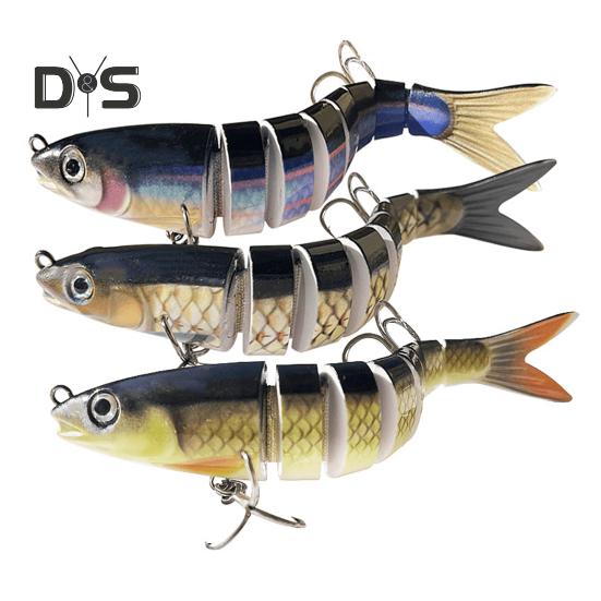 13.5CM/19G Multi-Jointed Fishing Lure with Hooks Slow Sinking 8-Section Swimbait Bionic Hard Artificial Bait Freshwater Saltwater Fishing Accessories
