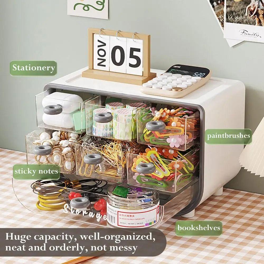 Drawer Type Desktop Storage Box Sundries Jewelry Storage Rack Durable Desk Pen Holder