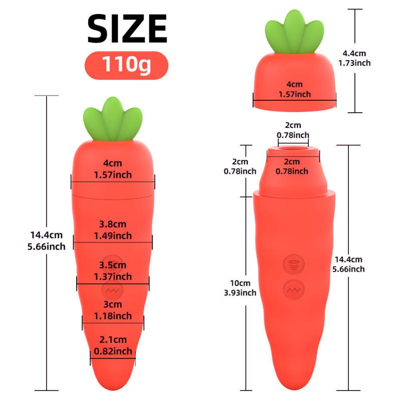 Women Mini Portable Carrot Shape Sucker Vibrator Female Cute Small Multi-frequency Vibrating Egg Jumping AV Stick Adult Sex Toys