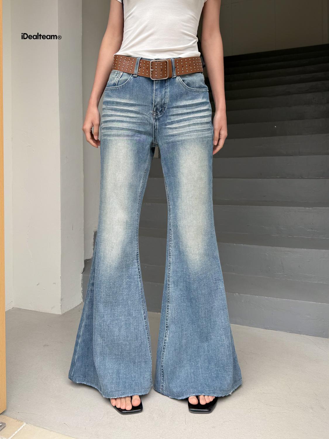 Retro Korean Micro Flare High Waist Slimming Jeans for Women - 2026 Spring Collection L