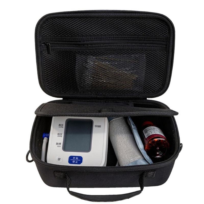 Hard Case Storage Bag for Blood Pressure Monitor Impact Resistant Pouch with Inner Pocket Shoulder Strap Carrying Bag