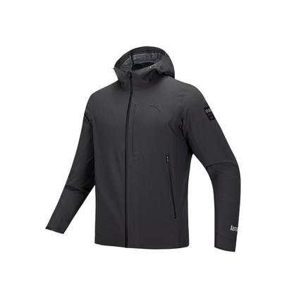 Training Series Solid Color Zipper Hooded Casual Waterproof Wear-Resistant Jacket Men Jacket Smoke Black Gray 152517625-6