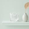 Heat Resistant Glass Cup Candle Holder, Irregular Rippled Tealight with Crystal Clear Thickened Glass, Minimalist Atmospheric Desktop Decor