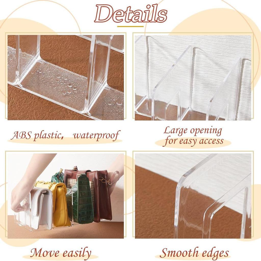 Thickened Wardrobe Divider: Clear Storage Shelf & Crossbody Bag Organizer