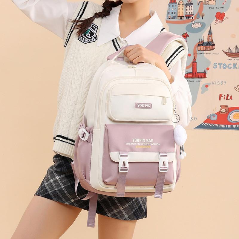 Letter Backpack Printed Large Capacity Anti Splashing Water Student Schoolbag