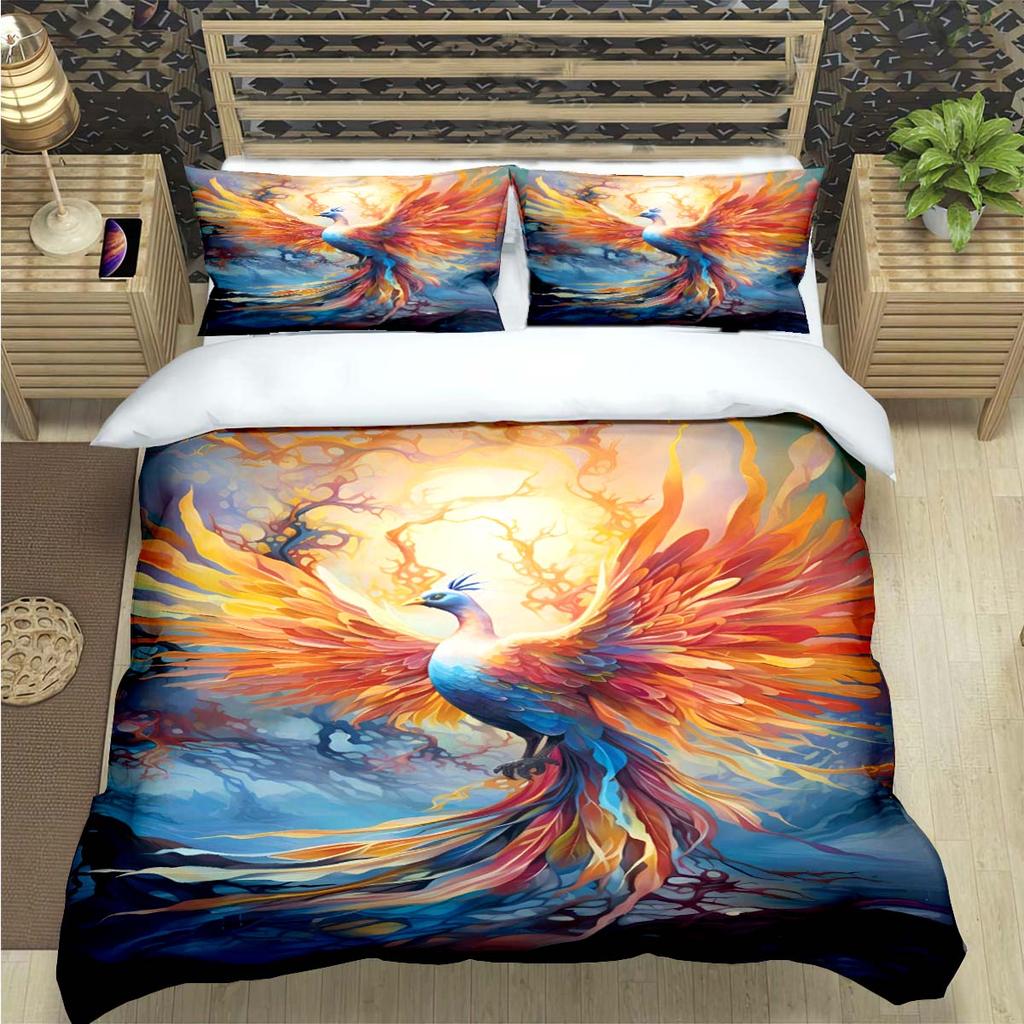 3D Popular Mythical Beast Phoenix Print Bedding Sets Bed Supplies Set  Comforter Set  Teens Girls Cartoon Twin Single Kid Gift