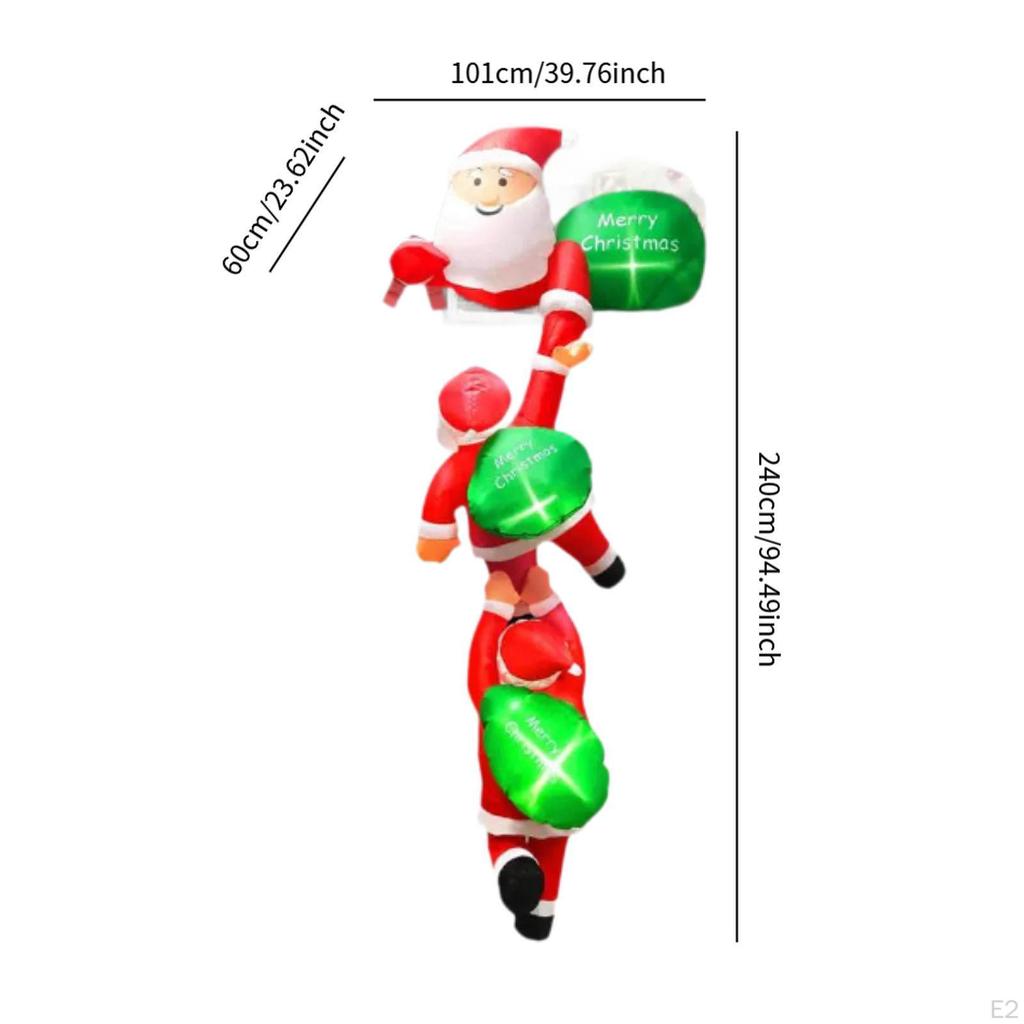 Christmas Inflatable Climbing Santa Claus 94.49'' Tall Hanging Inflatables Outdoor