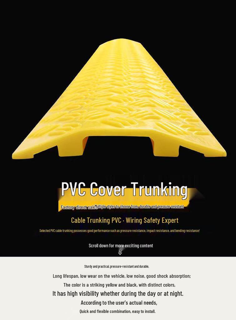 Cable Trunking Speed Bump: PVC Indoor/Outdoor Wire Protection Channel & Road Crossing Cover