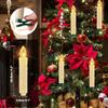10/20/30Pc LED Flameless Flickering 12CM Taper Clip-On Candles Drip Timer Remote Control Cordless Christmas Tree Holiday Decor
