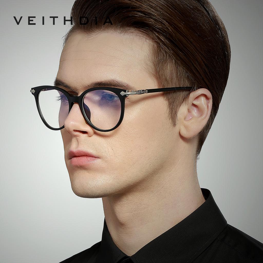 Veithdia Unisex Fashion  Eyeglasses Frame Vintage Clear Lens Glasses Optical Spectacle Frame V8003