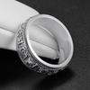 Men's Six-Character Mantra Rotatable Pinky Ring - S925 Silver, Retro, Trendy, Non-Fading, Good Luck Charm