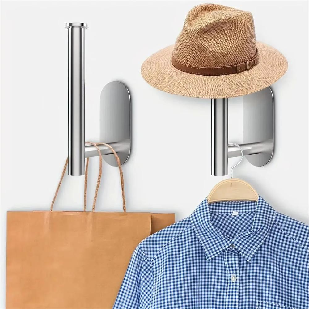 1pcs Stainless Steel Baseball Cap Hanger - Wall Mounted Hat Organizer With Punch-Free Design