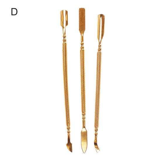 

3 шт./компл. маникюрный набор, хорошее мастерство, эргономичный толкатель для кутикулы из нержавеющей стали для дизайна ногтей D