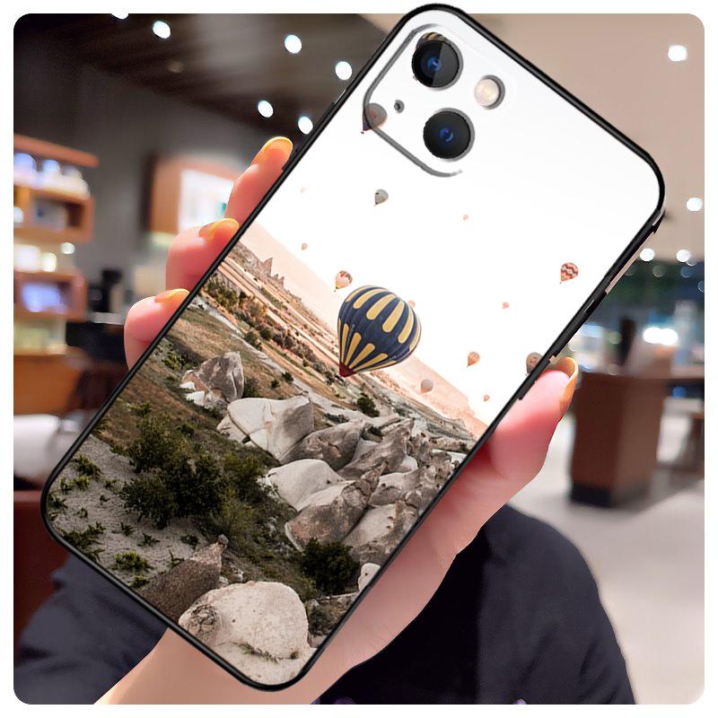 Hot Air Balloon Travel Mountain Case For iPhone 14 Pro Max 16 15 11 12 13 17 Pro Max mini 15 16 Plus 16e 17 Air Phone Cover