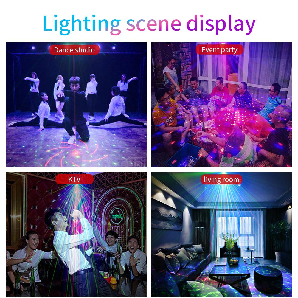 60 Patterns USB Rechargeable Mini Laser Stage Projector Lights RGB UV Party Disco  Star Light for Wedding Birthday Party DJ Home