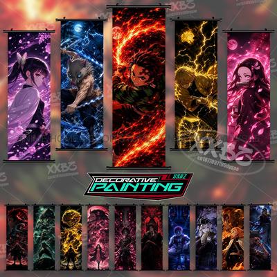 Demon Slayer: Kimetsu No Yaiba Print Anime Poster Anime Wall Artwork Scrolls Pictures Home Decoration Canvas Hanging Painting