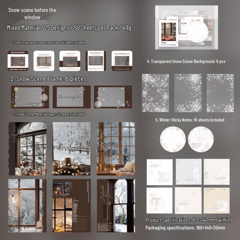 Summer Snow & Winter Flower: Retro European Style Journal Collage Pack - 4 DIY Styles