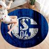 FC Schalke 04 Custom Name Round Area Rug,Carpet Rug for Living Room Bedroom Sofa Playroom Decor,Non-slip Floor Mat