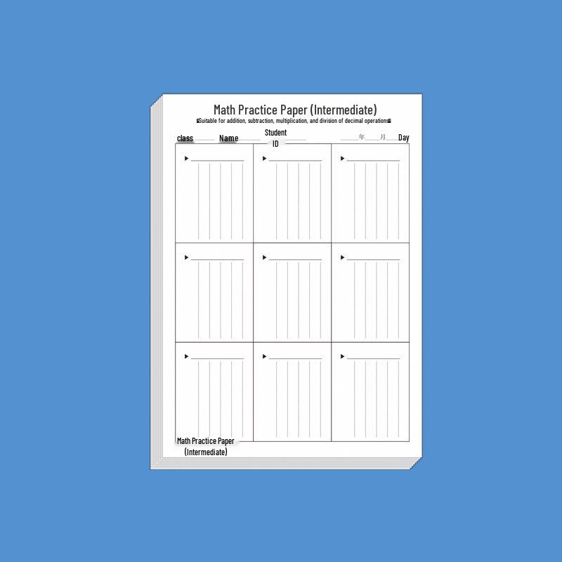 Math Practice & Alignment Training Book for Primary School Students: Thick Blank & Letter Draft Paper 40 Sheets