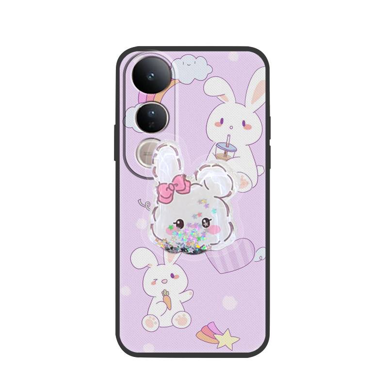 Fashion Design Dirt-resistant Phone Case For VIVO V50 Lite 5G Global Rotatable stand Quicksand Waterproof Cartoon TPU