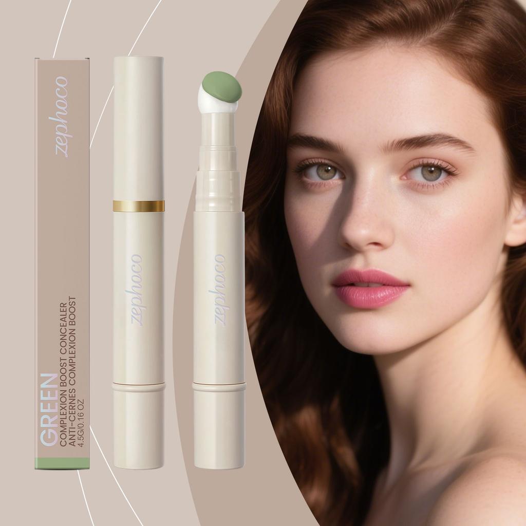 Korekční pero na barevné korekce zelené Lehký a přilnavý k pleti, sjednocuje tón pleti a vytváří přirozený a bezchybný základní make-up