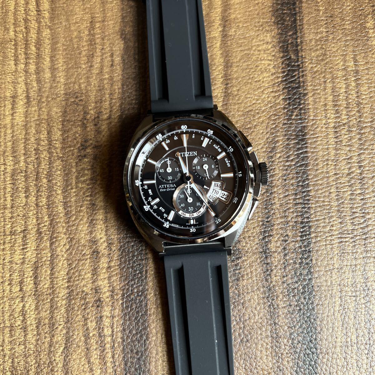 CITIZEN Citizen ATESSA Eco Drive Радио-Солнечные Часы Рабочие ATD53-3012 Мужские Часы