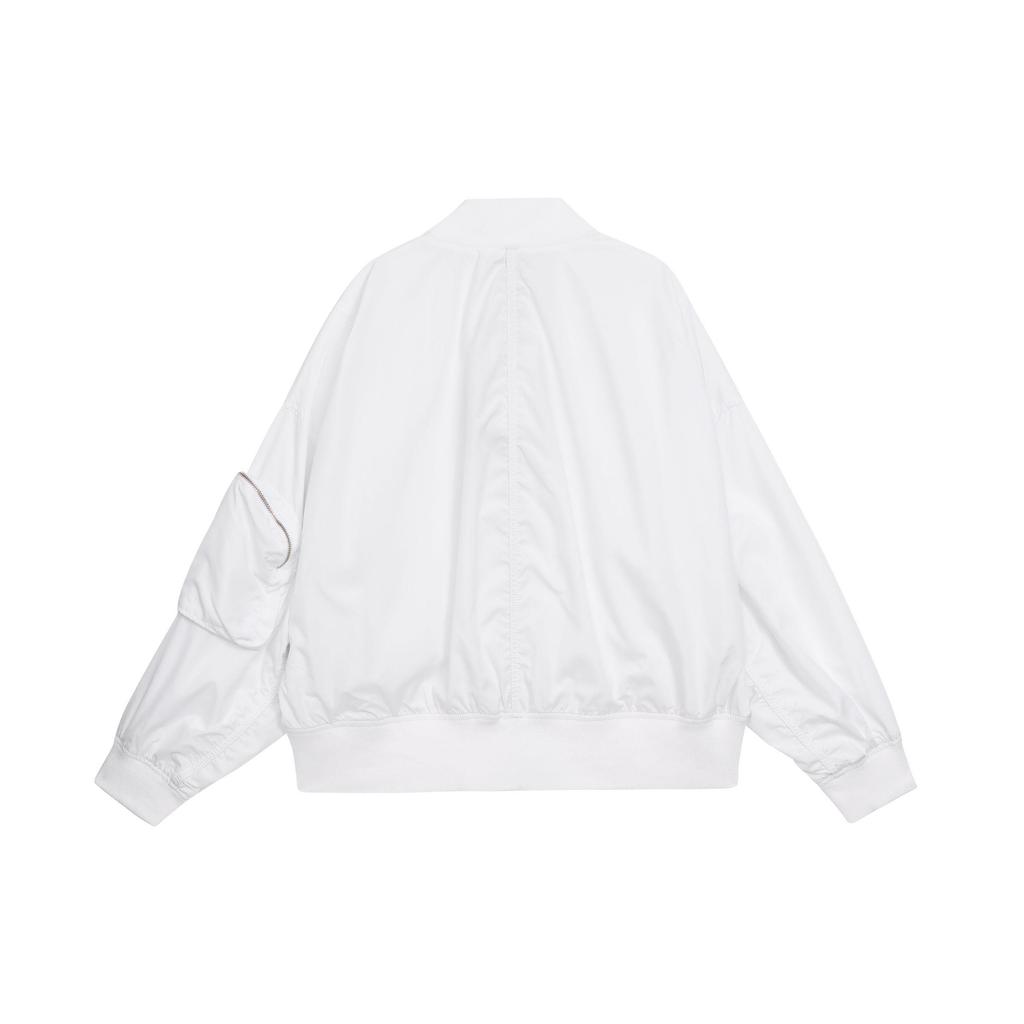 Nike Sportswear Essentials Solid Color Casual Baseball Collar Long Sleeve Jacket Women Jackets White FN2840-100