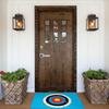 Archery Target Illustration Doormat Light Blue Red Yellow Black Printed Polyester Hand Wash Only 80x50cm Decorative Use