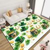 St Patricks Day Clover Rug Irish Green Shamrock Leaf Decor Carpet Holiday Home Decor Floor Mat Soft Non-Slip Living Room Mat