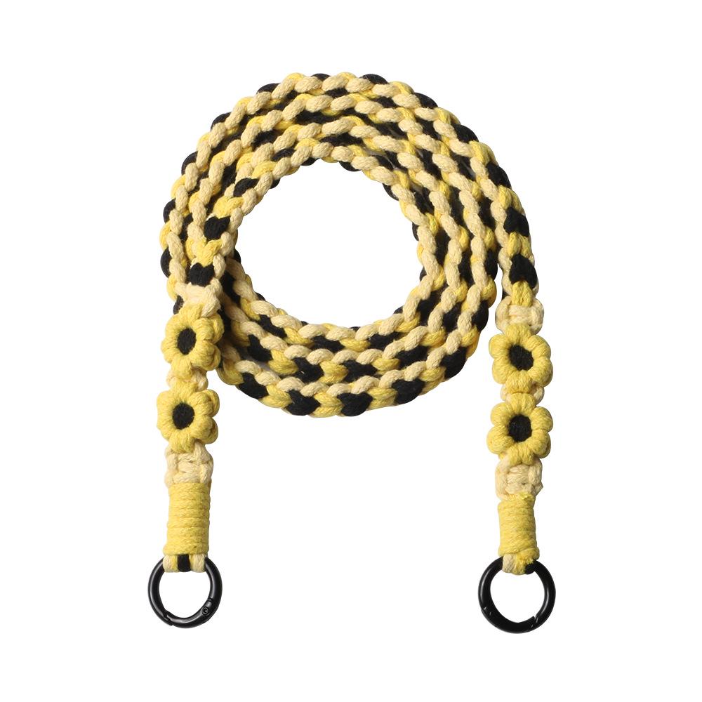 Woven Flower Phone Lanyard with Heart Wrist Strap - Universal Anti-Lost Keychain for Phones & Cameras