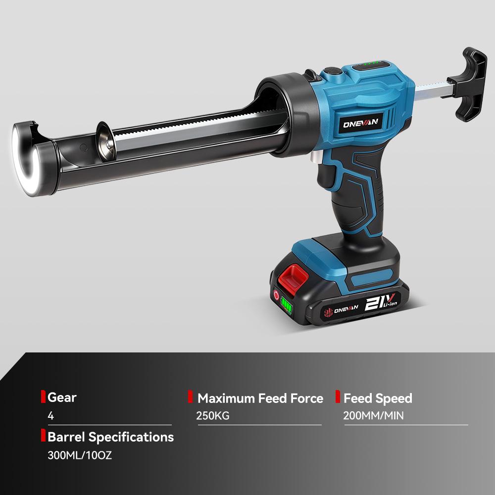 ONEVAN 4Speed Electric Caulking Gun Cordless Glue Gun Glass Hard Rubber Sealant Gun Power Tool For Makita 18v Battery Pin