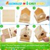 1PC Bird House Kits for Adult Wooden DIY Birdhouse Kit Outdoor Freestyle Painting Arts & Crafts Projects with Paints Brushes