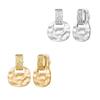 Trendy Elegant Square Ear Clips Temperament Light Luxury Minimalist Ear Clips French Style Water Ripple Ear Clips Women Jewelry