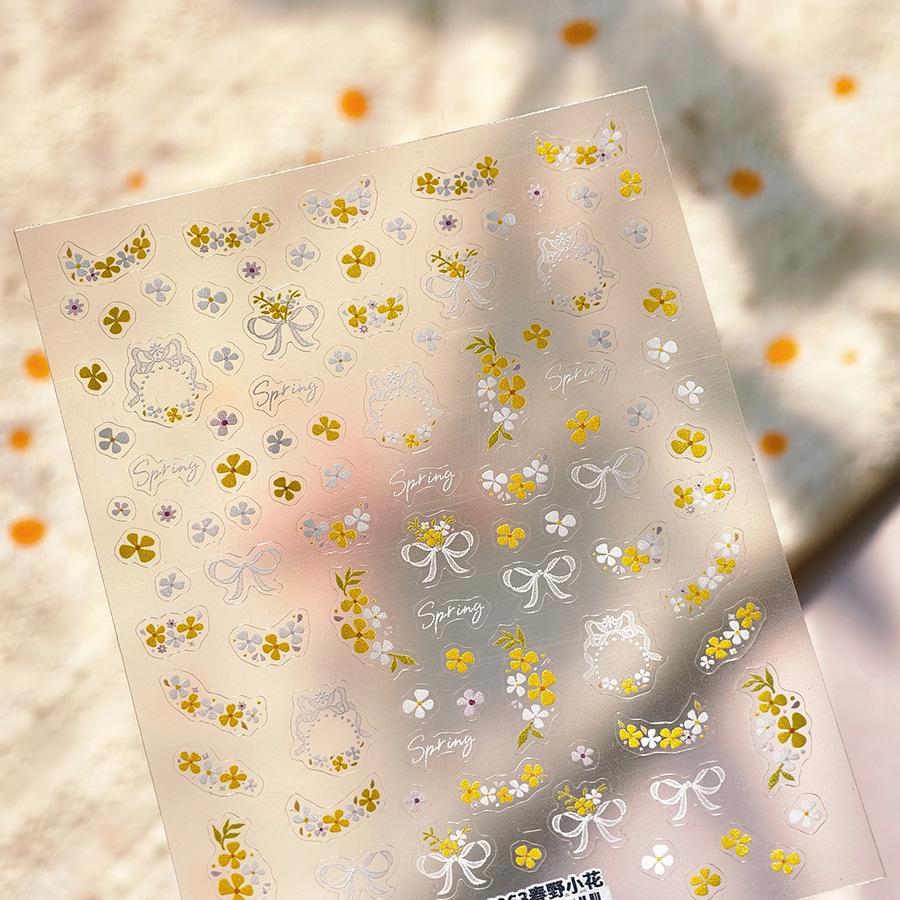 

Ferroso TS-4062 Весенние полевые цветы Ретро наклейки для ногтей - Красочный японский цветочный дизайн