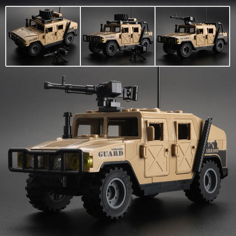 MOC Hummer armored vehicle explosion-proof car building block assembly model toy cross-country armor double variable modeling